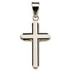 Stainless Steel 1 1/4in Enameled Cross 24in Necklace