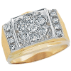 10kt Yellow Gold Men's 1 ct tw Diamond Kentucky Cluster Ring