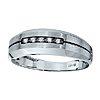 10k White Gold .05ct tw Diamond Men's Wedding Band with Black Rhodium