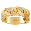 10k Yellow Gold Men's Chain Link Ring with Diamonds