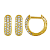 14k Yellow Gold 0.5 ct Pave Diamond Huggie Hoop Earrings