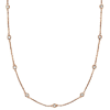 14k Rose Gold 1/3 ct Diamond Station 18in Necklace