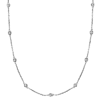 14k White Gold 1/3 ct Diamond Station 18in Necklace