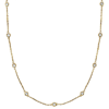 14k Yellow Gold 1/3 ct Diamond Station 18in Necklace