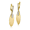 I. Reiss 14k Yellow Gold .35 ct tw Diamond Gallery Leaf Earrings