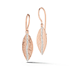 I. Reiss 14k Rose Gold .20 ct tw Diamond Feather Dangle Earrings