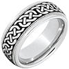 Titanium 8mm Celtic Knot Ring with Milgrain Edges