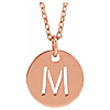 14k Rose Gold Cut-out Initial M Disc Necklace