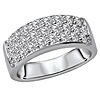 14k White Gold 1.5 ct tw Three Row Diamond Ring