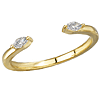 14k Yellow Gold .14 ct Marquise Diamond Cuff Ring