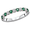 14k White Gold Tsavorite and Diamond Anniversary Ring