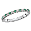 14k White Gold .14 ct Tsavorite and .12 ct Diamond Stackable Ring