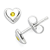 Little Diva Kid's Heart Earrings with Citrine