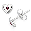 Little Diva Kid's Heart Earrings with Created Ruby