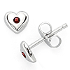 Little Diva Kid's Heart Earrings with Garnet