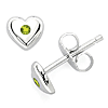 Little Diva Kid's Heart Earrings with Peridot