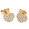 14k Yellow Gold Heart 0.15 ct tw Micro Pave Diamond Stud Earrings