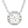 14k White Gold 1/3 ct tw Diamond Halo Necklace