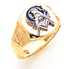 Yellow Gold Small Oval Masonic Signet Ring