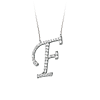 Sterling Silver Cubic Zirconia Capital F Necklace