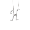 Sterling Silver Cubic Zirconia Capital H Necklace