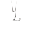 Sterling Silver Cubic Zirconia Capital L Necklace