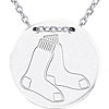 Sterling Silver Boston Red Sox Disc 18in Necklace