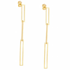 14k Yellow Gold Paper Clip Drop Earrings