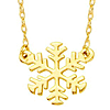 14k Yellow Gold Tiny Cut-out Snowflake Necklace