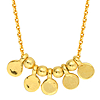 14k Yellow Gold Mini Discs and Beads Necklace