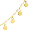 14k Yellow Gold Mini Dangle Disc Station Necklace