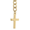 14k Yellow Gold Curb Chain with Cross Drop Earrings