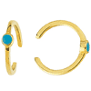 14k Yellow Gold Earring Cuffs with Turquoise Enamel