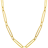 14k Yellow Gold Alternating Length Long Link Chain Necklace 20in