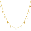 14k Yellow Gold 1/5 ct tw Diamond Spear Drops Station Necklace