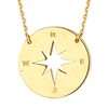 14k Yellow Gold Mini Compass Necklace