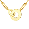 14k Yellow Gold Interlocked Disc Paper Clip Necklace