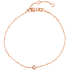 14k Rose Gold Diamond cut Bead Bracelet with .03 ct Diamond Accent