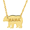 14k Yellow Gold Tiny Mama Bear Necklace