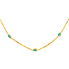 14k Yellow Gold Turquoise Enamel Evil Eye Station Necklace