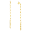 14k Yellow Gold 50/50 Paper Clip and Curb Link Drop Earrings