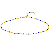 Cobalt Blue Enamel Beads Piatto Anklet 10in