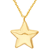 14k Yellow Gold Puffed Star Necklace