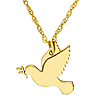 14k Yellow Gold Mini Dove Necklace