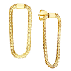 14k Yellow Gold Snake Chain Loop Earrings