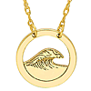 14k Yellow Gold Wave Open Circle Necklace