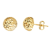 14kt Yellow Gold Half Textured Ball Stud Earrings