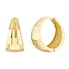 14k Yellow Gold Diamond-cut Tapered Huggie Earrings