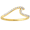 14k Yellow Gold 1/6 ct tw Diamond Wave Ring