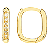 14k Yellow Gold 1/15 ct tw Diamond Oblong Hoop Earrings